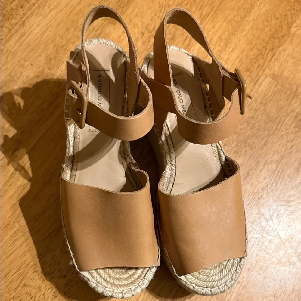 ANTONIO MELANI Light Brown Espadrille Sandals